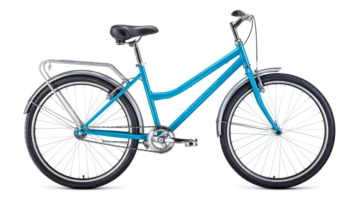 Фото выбрать и купить городской или дорожный велосипед для города и велопрогулок со склада в СПб - большой выбор для взрослого и для детей, велосипед forward barcelona 26 1.0 (2020) sky blue голубой, размер 17'' велосипеды в наличии - интернет-магазин Мастерская Тимура