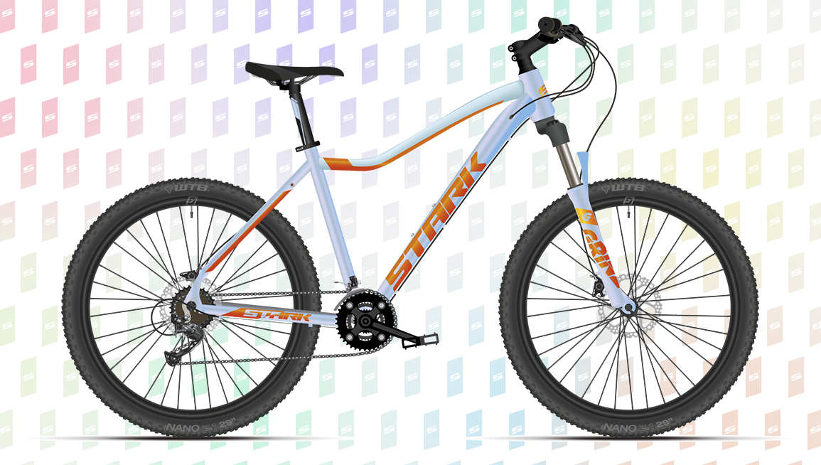 Фото выбрать и купить велосипед stark viva 27.3 hd (2023) светло-голубой/оранжевый-металлик, размер 16" велосипеды со склада в СПб - большой выбор для взрослого и для детей, велосипед stark viva 27.3 hd (2023) светло-голубой/оранжевый-металлик, размер 16" велосипеды в наличии - интернет-магазин Мастерская Тимура
