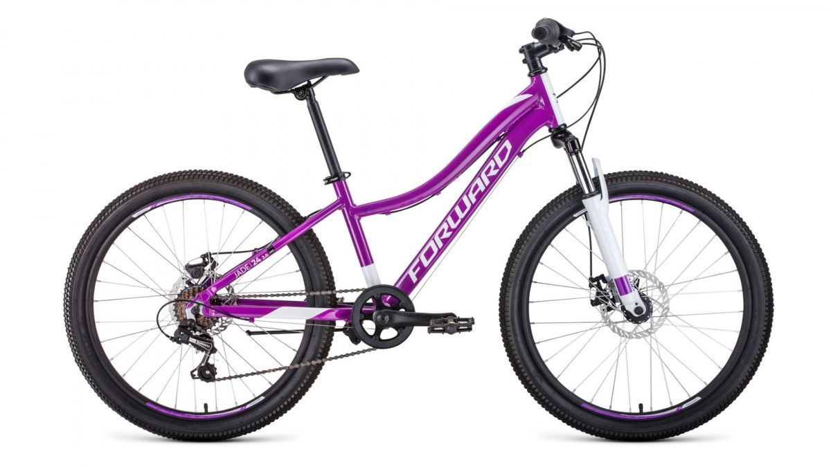 Фото выбрать и купить велосипед forward jade 24 2.0 disc (2020) violet фиолетовый, размер 13'' велосипеды с доставкой, в магазине или со склада в СПб - большой выбор для подростка, велосипед forward jade 24 2.0 disc (2020) violet фиолетовый, размер 13'' велосипеды в наличии - интернет-магазин Мастерская Тимура