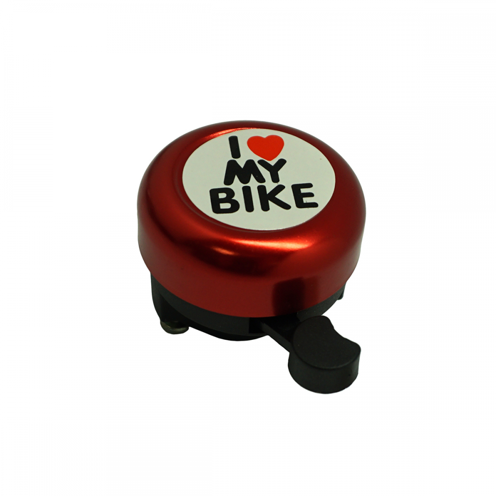 Фото выбрать и купить звонок "i love my bike", алюмин./пластик, d55 мм (красный) (d-4542-red) для велосипедов со склада в СПб - большой выбор для взрослого, звонок "i love my bike", алюмин./пластик, d55 мм (красный) (d-4542-red) для велосипедов в наличии - интернет-магазин Мастерская Тимура