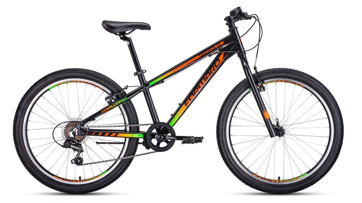 Фото выбрать и купить велосипед forward twister 24 1.0 (2020) black/orange черный/оранжевый, размер 13'' велосипеды с доставкой, в магазине или со склада в СПб - большой выбор для подростка, велосипед forward twister 24 1.0 (2020) black/orange черный/оранжевый, размер 13'' велосипеды в наличии - интернет-магазин Мастерская Тимура