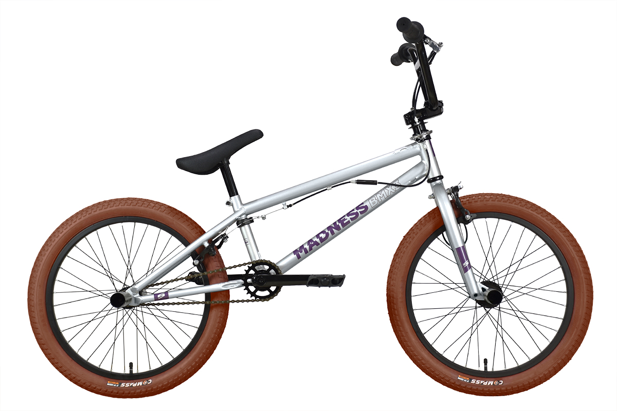 Фото выбрать и купить велосипед велосипед stark madness bmx 3 (2023) серебристый/фиолетовый/коричневый со склада в СПб - большой выбор для взрослого и для детей, велосипед stark madness bmx 3 (2023) серебристый/фиолетовый/коричневый велосипеды для трюков стрит или дерт в наличии - интернет-магазин Мастерская Тимура