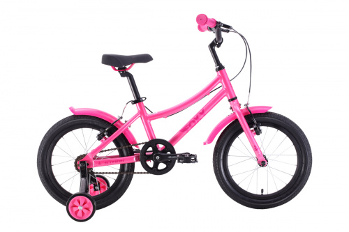 Фото выбрать и купить детский велосипед или подростковый, для девочки или мальчика, размеры 12 дюймов, 14 дюймов, 16 дюймов, 18 дюймов и 20 дюймов, горный, городской, фэтбайк, полуфэт, BMX, складной детский, трехколесный, со склада в СПб - детские велосипеды, велосипед stark foxy girl 16 (2022) розовый/малиновый  в наличии - интернет-магазин Мастерская Тимура