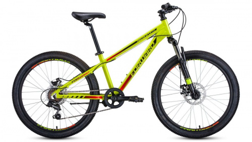 Фото выбрать и купить горный велосипед, горный двухподвес для подростка, BMX, полуфэт, фэтбайк, складной, детский велосипед для девочки или мальчика в СПб - большой выбор, размер колеса 20, 24, 26 и 27,5 дюйма, велосипед forward twister 24 2.0 disc (2020) yellow/black желтый/черный, размер 13''  в наличии - интернет-магазин Мастерская Тимура