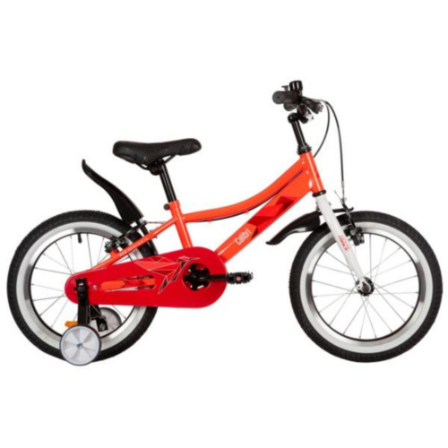 Фото выбрать и купить детский велосипед или подростковый, для девочки или мальчика, размеры 12 дюймов, 14 дюймов, 16 дюймов, 18 дюймов и 20 дюймов, горный, городской, фэтбайк, полуфэт, BMX, складной детский, трехколесный, со склада в СПб - детские велосипеды, велосипед novatrack 16" calibri сталь, коралловый, тормоз v-brake, полная защита цепи, короткие крылья  в наличии - интернет-магазин Мастерская Тимура