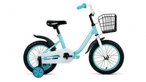 Фото выбрать и купить детский велосипед или подростковый, для девочки или мальчика, размеры 14 дюймов, 16 дюймов, горный, BMX, детский, трехколесный, со склада в СПб - детские велосипеды, велосипед forward barrio 14 (2021) бирюзовый  в наличии - интернет-магазин Мастерская Тимура