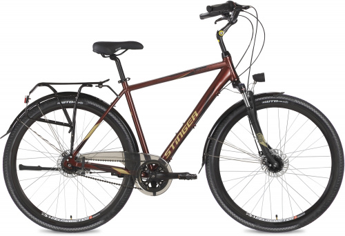 Фото выбрать и купить велосипед stinger vancouver evo (2021) коричневый, 60cm со склада в СПб - большой выбор для взрослого 28 или 29 дюймов, велосипед stinger vancouver evo (2021) коричневый, 60cm  в наличии, есть женские модели - интернет-магазин Мастерская Тимура