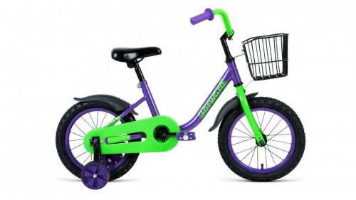 Фото выбрать и купить детский велосипед или подростковый, для девочки или мальчика, размеры 14 дюймов, 16 дюймов, горный, BMX, детский, трехколесный, со склада в СПб - детские велосипеды, велосипед forward barrio 14 (2020) violet фиолетовый  в наличии - интернет-магазин Мастерская Тимура