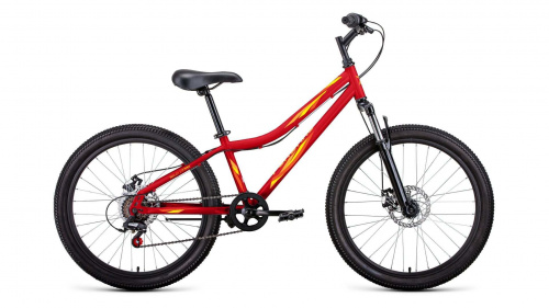 Фото выбрать и купить горный велосипед, горный двухподвес для подростка, BMX, полуфэт, фэтбайк, складной, детский велосипед для девочки или мальчика в СПб - большой выбор, размер колеса 20, 24, 26 и 27,5 дюйма, велосипед forward iris 24 2.0 d (2022) красный/желтый, 12"  в наличии - интернет-магазин Мастерская Тимура