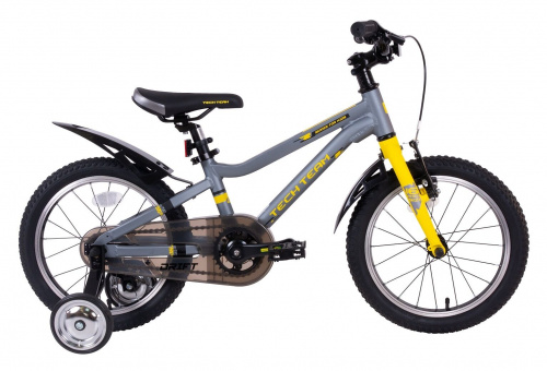 Фото выбрать и купить детский велосипед или подростковый, для девочки или мальчика, размеры 12 дюймов, 14 дюймов, 16 дюймов, 18 дюймов и 20 дюймов, горный, городской, фэтбайк, полуфэт, BMX, складной детский, трехколесный, со склада в СПб - детские велосипеды, велосипед tech team drift 16 alu (16" 1 ск.) серый  в наличии - интернет-магазин Мастерская Тимура