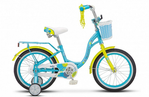 Фото выбрать и купить детский велосипед или подростковый, для девочки или мальчика, размеры 12 дюймов, 14 дюймов, 16 дюймов, 18 дюймов и 20 дюймов, горный, городской, фэтбайк, полуфэт, BMX, складной детский, трехколесный, со склада в СПб - детские велосипеды, велосипед stels jolly 16" 9.5" мятный v010  в наличии - интернет-магазин Мастерская Тимура