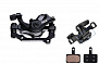 Фото выбрать и купить тормоз дисковый механический (суппорт) с адаптером f-180/r-160, квадратные колодки rb-d21 (b01s), rsx (ут00024718r) для велосипедов со склада в СПб - большой выбор для взрослого, запчасти для велосипедов в наличии - интернет-магазин Мастерская Тимура
