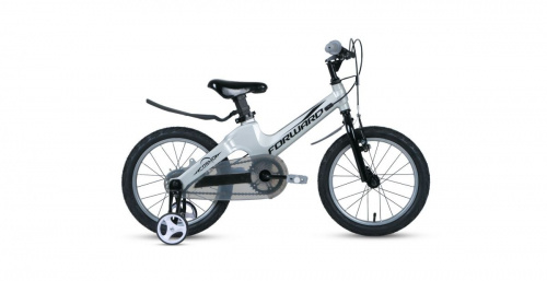 Фото выбрать и купить детский велосипед или подростковый, для девочки или мальчика, размеры 12 дюймов, 14 дюймов, 16 дюймов, 18 дюймов и 20 дюймов, горный, городской, фэтбайк, полуфэт, BMX, складной детский, трехколесный, со склада в СПб - детские велосипеды, велосипед forward cosmo 16 2.0 (2020) gray серый  в наличии - интернет-магазин Мастерская Тимура