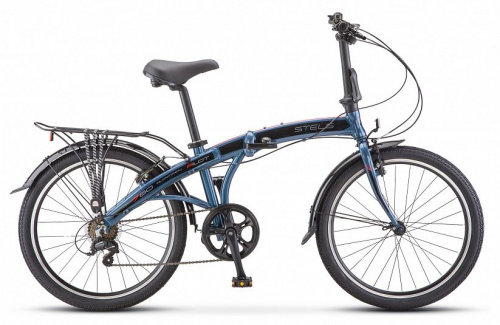 Фото выбрать и купить горный или городской велосипед, туристический, складной, со склада в СПб - большой выбор для взрослого, размеры 14, 16, 20, 22, 24, 26, 28 дюймов, детские велосипеды, велосипед stels pilot 760 24 v010 (2019) тёмно-синий  в наличии - интернет-магазин Мастерская Тимура