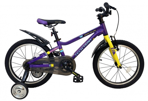 Фото выбрать и купить детский велосипед или подростковый, для девочки или мальчика, размеры 12 дюймов, 14 дюймов, 16 дюймов, 18 дюймов и 20 дюймов, горный, городской, фэтбайк, полуфэт, BMX, складной детский, трехколесный, со склада в СПб - детские велосипеды, велосипед tech team drift 18 alu (18" 1 ск.) фиолетовый  в наличии - интернет-магазин Мастерская Тимура