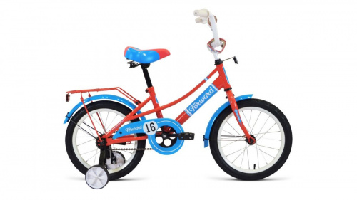 Фото выбрать и купить детский велосипед или подростковый, для девочки или мальчика, размеры 12 дюймов, 14 дюймов, 16 дюймов, 18 дюймов и 20 дюймов, горный, городской, фэтбайк, полуфэт, BMX, складной детский, трехколесный, со склада в СПб - детские велосипеды, велосипед forward azure 16 (2020) coral/sky blue кораловый/голубой  в наличии - интернет-магазин Мастерская Тимура