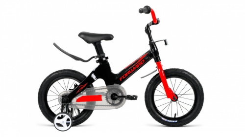 Фото выбрать и купить детский велосипед или подростковый, для девочки или мальчика, размер 12 дюймов, трехколесный, со склада в СПб - детские велосипеды, велосипед forward cosmo 12 (2021) черный / красный  в наличии - интернет-магазин Мастерская Тимура