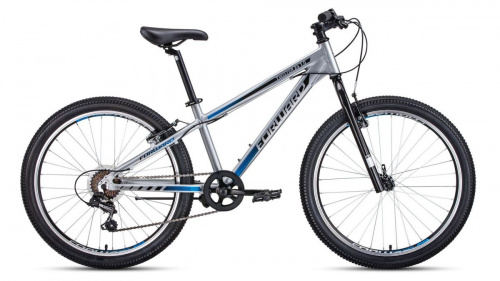 Фото выбрать и купить горный велосипед, горный двухподвес для подростка, BMX, полуфэт, фэтбайк, складной, детский велосипед для девочки или мальчика в СПб - большой выбор, размер колеса 20, 24, 26 и 27,5 дюйма, велосипед forward twister 24 1.0 (2020) gray/black серый/черный, размер 13''  в наличии - интернет-магазин Мастерская Тимура