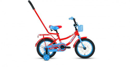 Фото выбрать и купить детский велосипед или подростковый, для девочки или мальчика, размеры 14 дюймов, 16 дюймов, горный, BMX, детский, трехколесный, со склада в СПб - детские велосипеды, велосипед forward funky 14 (2020) red/sky blue красный/голубой  в наличии - интернет-магазин Мастерская Тимура