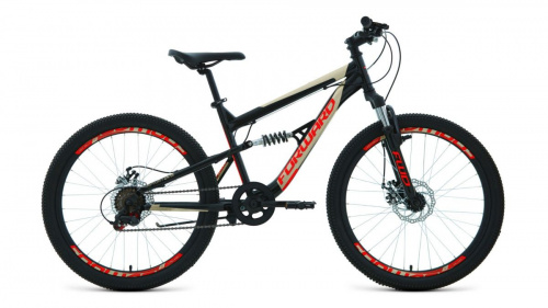 Фото выбрать и купить горный велосипед, горный двухподвес для подростка, BMX, полуфэт, фэтбайк, складной, детский велосипед для девочки или мальчика в СПб - большой выбор, размер колеса 20, 24, 26 и 27,5 дюйма, велосипед forward raptor 24 2.0 disc (2020) black/red черный/красный, размер 13''  в наличии - интернет-магазин Мастерская Тимура