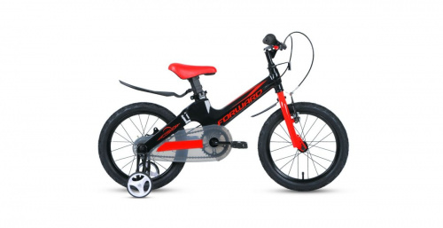 Фото выбрать и купить детский велосипед или подростковый, для девочки или мальчика, размеры 12 дюймов, 14 дюймов, 16 дюймов, 18 дюймов и 20 дюймов, горный, городской, фэтбайк, полуфэт, BMX, складной детский, трехколесный, со склада в СПб - детские велосипеды, велосипед forward cosmo 16 (2020) black/red черный/красный  в наличии - интернет-магазин Мастерская Тимура