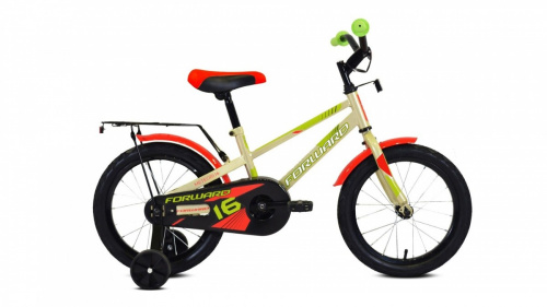 Фото выбрать и купить детский велосипед или подростковый, для девочки или мальчика, размеры 12 дюймов, 14 дюймов, 16 дюймов, 18 дюймов и 20 дюймов, горный, городской, фэтбайк, полуфэт, BMX, складной детский, трехколесный, со склада в СПб - детские велосипеды, велосипед forward meteor 16 (2021) серый / зеленый  в наличии - интернет-магазин Мастерская Тимура