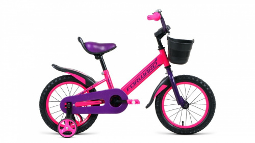 Фото выбрать и купить детский велосипед или подростковый, для девочки или мальчика, размеры 14 дюймов, 16 дюймов, горный, BMX, детский, трехколесный, со склада в СПб - детские велосипеды, велосипед forward nitro 14 (2021) розовый  в наличии - интернет-магазин Мастерская Тимура