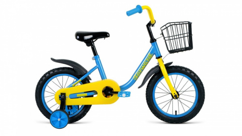 Фото выбрать и купить детский велосипед или подростковый, для девочки или мальчика, размеры 14 дюймов, 16 дюймов, горный, BMX, детский, трехколесный, со склада в СПб - детские велосипеды, велосипед forward barrio 14 (2021) синий  в наличии - интернет-магазин Мастерская Тимура