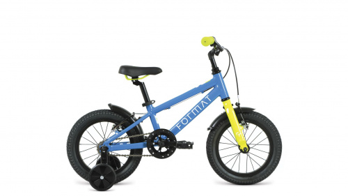Фото выбрать и купить детский велосипед или подростковый, для девочки или мальчика, размеры 14 дюймов, 16 дюймов, горный, BMX, детский, трехколесный, со склада в СПб - детские велосипеды, велосипед format kids 14 (2022) синий  в наличии - интернет-магазин Мастерская Тимура