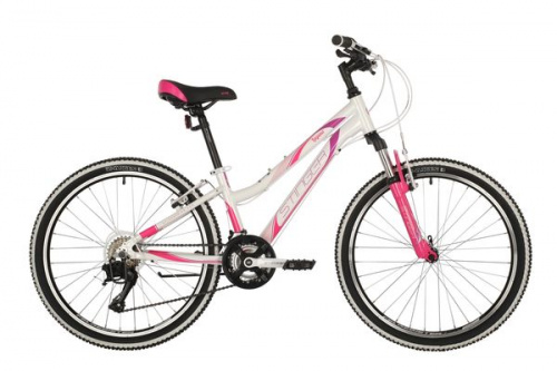 Фото выбрать и купить горный велосипед, горный двухподвес для подростка, BMX, полуфэт, фэтбайк, складной, детский велосипед для девочки или мальчика в СПб - большой выбор, размер колеса 20, 24, 26 и 27,5 дюйма, велосипед stinger laguna 24 (2021) белый  в наличии - интернет-магазин Мастерская Тимура