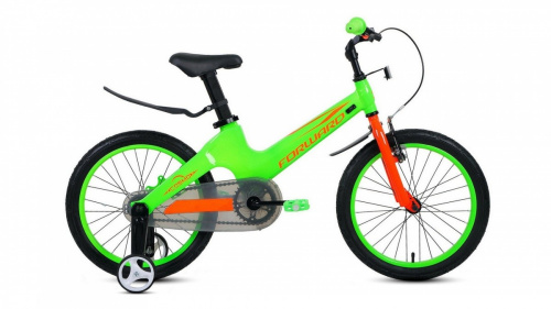 Фото выбрать и купить детский велосипед или подростковый, для девочки или мальчика, размеры 12 дюймов, 14 дюймов, 16 дюймов, 18 дюймов и 20 дюймов, горный, городской, фэтбайк, полуфэт, BMX, складной детский, трехколесный, со склада в СПб - детские велосипеды, велосипед forward cosmo 18 (2021) зеленый  в наличии - интернет-магазин Мастерская Тимура