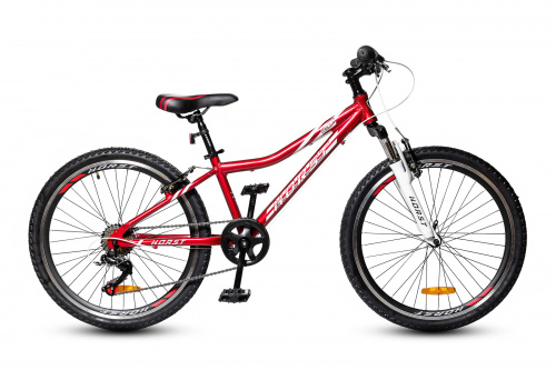 Фото выбрать и купить горный велосипед, горный двухподвес для подростка, BMX, полуфэт, фэтбайк, складной, детский велосипед для девочки или мальчика в СПб - большой выбор, размер колеса 20, 24, 26 и 27,5 дюйма, велосипед horst fancy 24 (2022) малиновый/белый  в наличии - интернет-магазин Мастерская Тимура