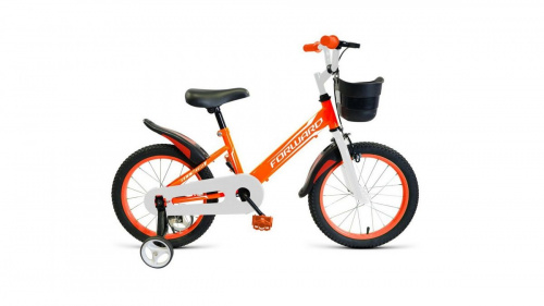 Фото выбрать и купить детский велосипед или подростковый, для девочки или мальчика, размеры 12 дюймов, 14 дюймов, 16 дюймов, 18 дюймов и 20 дюймов, горный, городской, фэтбайк, полуфэт, BMX, складной детский, трехколесный, со склада в СПб - детские велосипеды, велосипед forward nitro 16 (2020) orange/white оранжевый/белый  в наличии - интернет-магазин Мастерская Тимура