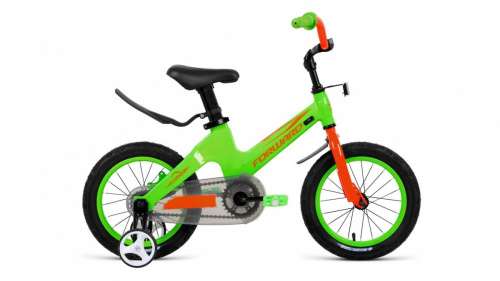 Фото выбрать и купить детский велосипед или подростковый, для девочки или мальчика, размеры 14 дюймов, 16 дюймов, горный, BMX, детский, трехколесный, со склада в СПб - детские велосипеды, велосипед forward cosmo 14 (2021) зеленый  в наличии - интернет-магазин Мастерская Тимура