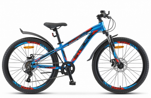 Фото выбрать и купить горный велосипед, горный двухподвес для подростка, BMX, полуфэт, фэтбайк, складной, детский велосипед для девочки или мальчика в СПб - большой выбор, размер колеса 20, 24, 26 и 27,5 дюйма, велосипед stels navigator 440 md 24" 11" синий v010  в наличии - интернет-магазин Мастерская Тимура