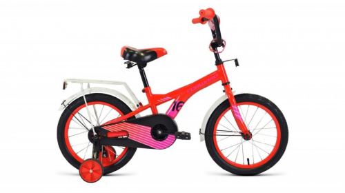 Фото выбрать и купить детский велосипед или подростковый, для девочки или мальчика, размеры 12 дюймов, 14 дюймов, 16 дюймов, 18 дюймов и 20 дюймов, горный, городской, фэтбайк, полуфэт, BMX, складной детский, трехколесный, со склада в СПб - детские велосипеды, велосипед forward crocky 16 (2021) красный / фиолетовый  в наличии - интернет-магазин Мастерская Тимура