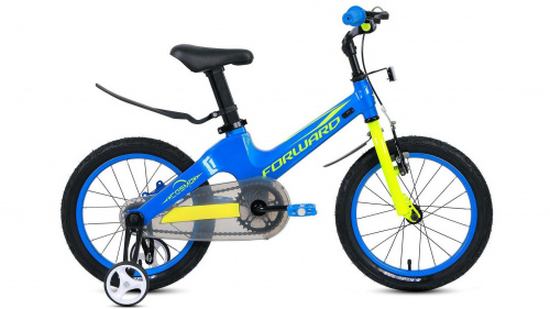 Фото выбрать и купить детский велосипед или подростковый, для девочки или мальчика, размеры 12 дюймов, 14 дюймов, 16 дюймов, 18 дюймов и 20 дюймов, горный, городской, фэтбайк, полуфэт, BMX, складной детский, трехколесный, со склада в СПб - детские велосипеды, велосипед forward cosmo 16 (2021) синий  в наличии - интернет-магазин Мастерская Тимура