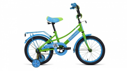 Фото выбрать и купить детский велосипед или подростковый, для девочки или мальчика, размеры 12 дюймов, 14 дюймов, 16 дюймов, 18 дюймов и 20 дюймов, горный, городской, фэтбайк, полуфэт, BMX, складной детский, трехколесный, со склада в СПб - детские велосипеды, велосипед forward azure 16 (2021) зеленый / голубой  в наличии - интернет-магазин Мастерская Тимура