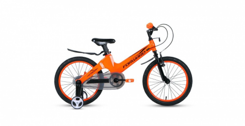 Фото выбрать и купить детский велосипед или подростковый, для девочки или мальчика, размеры 12 дюймов, 14 дюймов, 16 дюймов, 18 дюймов и 20 дюймов, горный, городской, фэтбайк, полуфэт, BMX, складной детский, трехколесный, со склада в СПб - детские велосипеды, велосипед forward cosmo 16 2.0 (2021) оранжевый  в наличии - интернет-магазин Мастерская Тимура