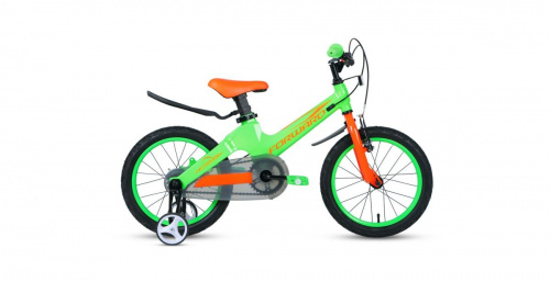 Фото выбрать и купить детский велосипед или подростковый, для девочки или мальчика, размеры 12 дюймов, 14 дюймов, 16 дюймов, 18 дюймов и 20 дюймов, горный, городской, фэтбайк, полуфэт, BMX, складной детский, трехколесный, со склада в СПб - детские велосипеды, велосипед forward cosmo 16 2.0 (2020) green зелёный  в наличии - интернет-магазин Мастерская Тимура
