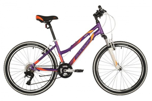 Фото выбрать и купить горный велосипед, горный двухподвес для подростка, BMX, полуфэт, фэтбайк, складной, детский велосипед для девочки или мальчика в СПб - большой выбор, размер колеса 20, 24, 26 и 27,5 дюйма, велосипед stinger laguna 24 (2021) фиолетовый  в наличии - интернет-магазин Мастерская Тимура