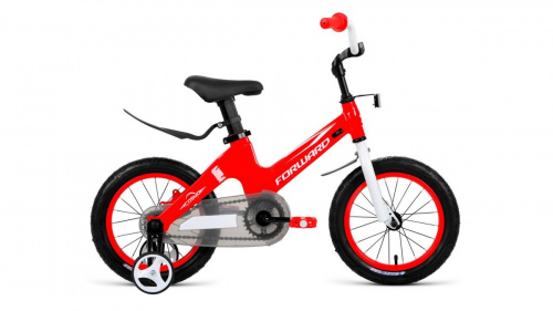 Фото выбрать и купить детский велосипед или подростковый, для девочки или мальчика, размеры 14 дюймов, 16 дюймов, горный, BMX, детский, трехколесный, со склада в СПб - детские велосипеды, велосипед forward cosmo 14 (2020) red красный  в наличии - интернет-магазин Мастерская Тимура
