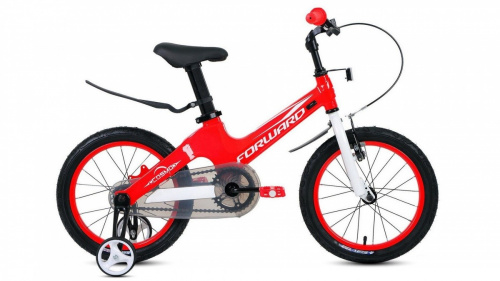 Фото выбрать и купить детский велосипед или подростковый, для девочки или мальчика, размеры 12 дюймов, 14 дюймов, 16 дюймов, 18 дюймов и 20 дюймов, горный, городской, фэтбайк, полуфэт, BMX, складной детский, трехколесный, со склада в СПб - детские велосипеды, велосипед forward cosmo 16 (2021) красный  в наличии - интернет-магазин Мастерская Тимура