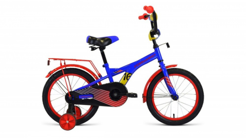 Фото выбрать и купить детский велосипед или подростковый, для девочки или мальчика, размеры 12 дюймов, 14 дюймов, 16 дюймов, 18 дюймов и 20 дюймов, горный, городской, фэтбайк, полуфэт, BMX, складной детский, трехколесный, со склада в СПб - детские велосипеды, велосипед forward crocky 16 (2021) синий / красный  в наличии - интернет-магазин Мастерская Тимура