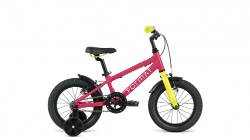 Фото выбрать и купить детский велосипед или подростковый, для девочки или мальчика, размеры 14 дюймов, 16 дюймов, горный, BMX, детский, трехколесный, со склада в СПб - детские велосипеды, велосипед format kids 14 (2022) розовый  в наличии - интернет-магазин Мастерская Тимура