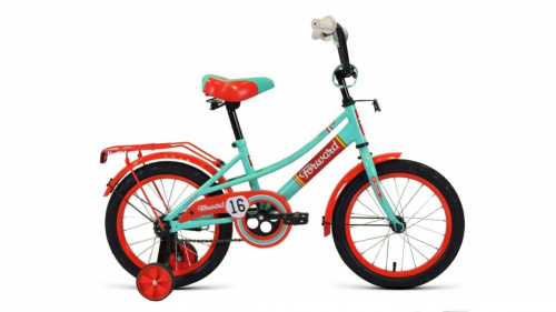 Фото выбрать и купить детский велосипед или подростковый, для девочки или мальчика, размеры 12 дюймов, 14 дюймов, 16 дюймов, 18 дюймов и 20 дюймов, горный, городской, фэтбайк, полуфэт, BMX, складной детский, трехколесный, со склада в СПб - детские велосипеды, велосипед forward azure 16 (2021) зеленый / красный  в наличии - интернет-магазин Мастерская Тимура