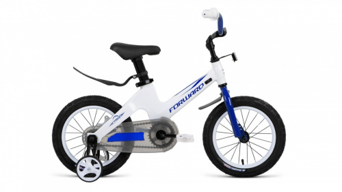 Фото выбрать и купить детский велосипед или подростковый, для девочки или мальчика, размеры 14 дюймов, 16 дюймов, горный, BMX, детский, трехколесный, со склада в СПб - детские велосипеды, велосипед forward cosmo 14 (2021) белый  в наличии - интернет-магазин Мастерская Тимура