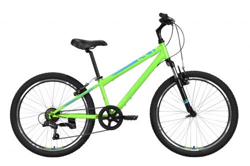 Фото выбрать и купить горный велосипед, горный двухподвес для подростка, BMX, полуфэт, фэтбайк, складной, детский велосипед для девочки или мальчика в СПб - большой выбор, размер колеса 20, 24, 26 и 27,5 дюйма, велосипед stark respect 24.1v st (2023) зеленый/синий/зеленый  в наличии - интернет-магазин Мастерская Тимура