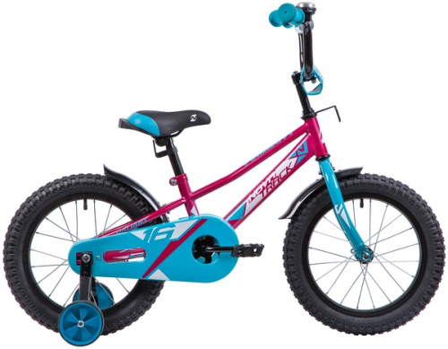 Фото выбрать и купить детский велосипед или подростковый, для девочки или мальчика, размеры 12 дюймов, 14 дюймов, 16 дюймов, 18 дюймов и 20 дюймов, горный, городской, фэтбайк, полуфэт, BMX, складной детский, трехколесный, со склада в СПб - детские велосипеды, велосипед novatrack 16", valiant, фуксия, полная защита цепи, тормоз нож, короткие крылья, нет багажника  в наличии - интернет-магазин Мастерская Тимура