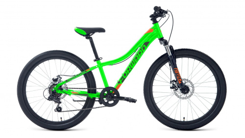 Фото выбрать и купить горный велосипед, горный двухподвес для подростка, BMX, полуфэт, фэтбайк, складной, детский велосипед для девочки или мальчика в СПб - большой выбор, размер колеса 20, 24, 26 и 27,5 дюйма, велосипед forward twister 24 2.0 d (2022) ярко-зеленый/оранжевый, 12"  в наличии - интернет-магазин Мастерская Тимура